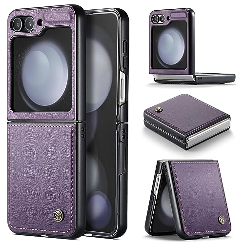 for Samsung Galaxy Z Flip 5 Case, Premium PU Leather Case Anti Scratch Slim Phone Shockproof Protective Phone Cover for Samsung Galaxy Z Flip5, Purple - color: Purple, size: Samsung Galaxy Z Flip 5
