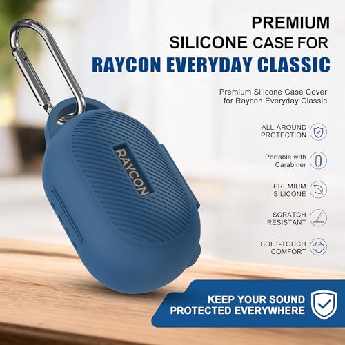 Case for Raycon Everyday Classic Headphones, Shockproof Soft Silicone Case for Raycon Earbuds Bluetooth Wireless, Ultra-Lightweight Protective Cover with Cleaning kit & Keychain, Blue - color: Blue