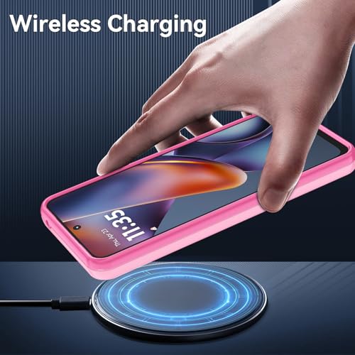 for Motorola Moto G 5G 2025/2026 Case with HD Screen Protector, Moto G Play 2026 Heavy Duty Shockproof Military Grade Full Body Protection Phone Cover (Purple Pink) - color: Purple Pink