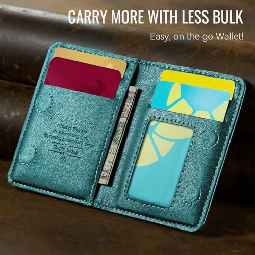 Defencase for Magsafe Wallet Magnetic Card Holder RFID Blocking, Blue Green - color: Fashion Blue Green