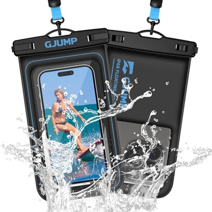 Waterproof Phone Pouch Floating, 2 Pack IP68 Dry Bag Cell Phone Case | Waterproof Phone Case with iPhone 17 16 15 14 Pro Max, Snorkeling Beach Swimming Cruise Travel Essentials, Lanyard Included - color: Blue*2