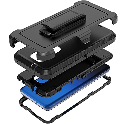 TENCO Compatible with Moto G Play 2021 Case with Screen Protectors Heavy Duty Rugged Shockproof Full Body Protection Kickstand Case with Belt Clip Holster Black Motorola Moto G Play 2021 6.5in