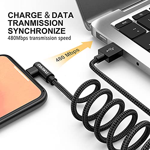 90 Degree iPhone Charging Cable [MFi Certified] Lightning Cable 10FT 2 Pack - color: Black, size: 10FT, style: USB-A