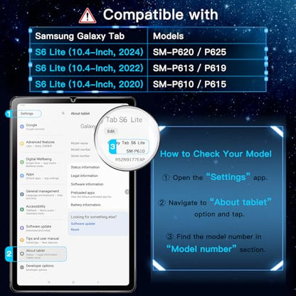 JETech Screen Protector for Samsung Galaxy Tab S6 Lite 10.4", 2-Pack - size: TabS6Lite