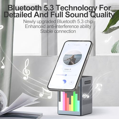 6 in 1 Foldable Magnetic Wireless Charging Station, 15W Fast Charging Dock for Phone, Earbuds, and Watch, Travel Friendly Wireless Charger Stand with LED Clock