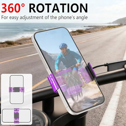 Bike Handlebar Mounts for 4.5-7.4 Phones (Purple) - color: Purple