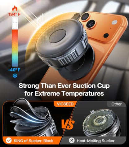 VICSEED for MagSafe Car Mount [Upgraded 98LBS Strongest Suction,Won't Break