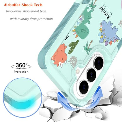 for Samsung Galaxy S26 5G Case: Cute Flowers Floral Design for Girls Women Slim Soft TPU Bumper Shockproof Dinosaur Silicone Cell Phone Cover (Funny Dino) - color: Funny Dino