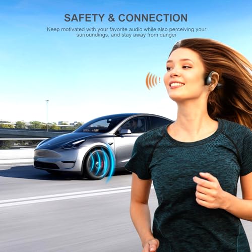 Bone Conduction Headphones - Bluetooth 6.0 Open Ear Headphones, Comfort Fit Wireless Headphones with Mic, 10hrs Playtime, IPX6 Sweatproof, Lightweight,Premium Loud Sound for Running,Sport,Travel