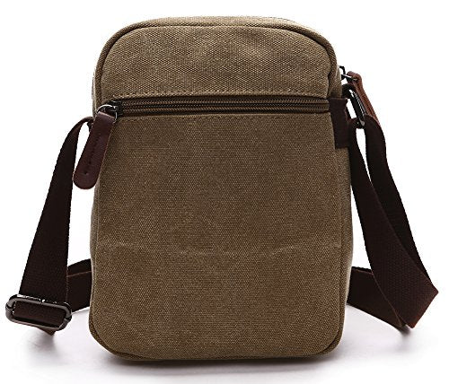 Mini Crossbody Bags for Women and Men - Small Purses and Handbags - Travel Bag - Canvas Shoulder Purse - color: Khaki