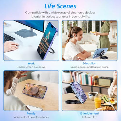 Magsafe Charger Stand, with Built-in Cord Organizer, MagSafe Phone Stand, Convenient Charging Solution with 3M Wall Base Holder, Foldable and Compact and Portable Design for Desk, Travel, Work