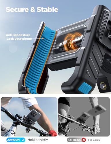 JOYROOM Motorcycle Bike Phone Holder Mount, Not Block Camera Bicycle Mount - color: Blue