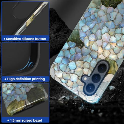 Compatible with Samsung Galaxy S26 Case,Glossy Case All-Round Protection Shockproof Anti-Scratches TPU Cover,Cases for Man Woman-Hydrangeas Bush Stained Glass - color: Hydrangeas Bush Stained Glass, size: Galaxy S26