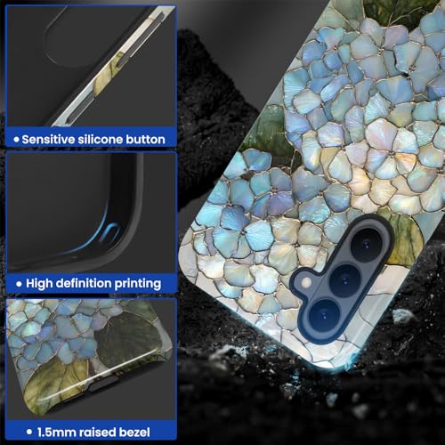 Compatible with Samsung Galaxy S26 Plus Case,Glossy Case All-Round Protection Shockproof Anti-Scratches TPU Cover,Cases for Man Woman-Hydrangeas Bush Stained Glass - color: Hydrangeas Bush Stained Glass, size: Galaxy S26 Plus