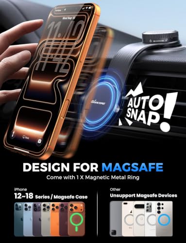Magsafe Car Mount, Bendable Alloy Arm Magnetic Phone Holders for Your Car