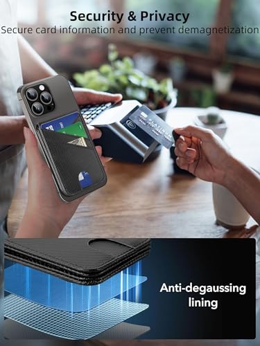 for Magsafe Wallet Stand Tracker (iOS Only) Magnetic Card Holder Finder - color: Carbon Fiber Find My