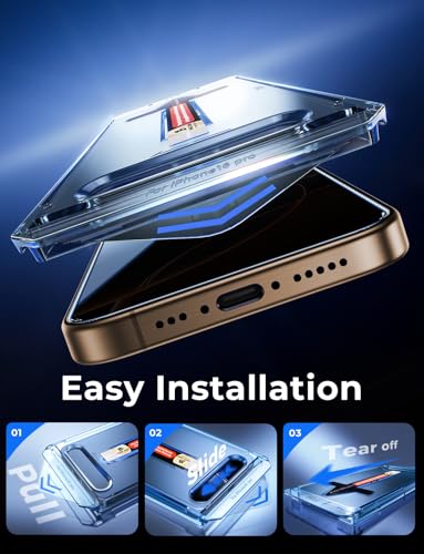 MAGIC JOHN 2 Pack for iPhone 16 Pro 6.3 inch Privacy Screen Protector - size: iPhone 16Pro-6.3 inch