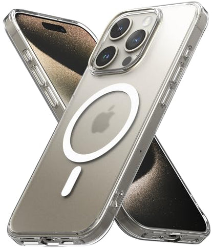 Ringke for iPhone 15 Pro Max Case [Fusion Magnetic Matte Clear] | Compatible with MagSafe, Oil & Dirt Resistant, Anti-Fingerprint Technology Prevents Oily Smudges, Feels Velvety Soft - size: iPhone 15 Pro Max