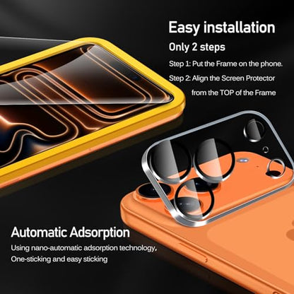 ivoler 3+3 Pack Tempered Glass for iPhone 17 Pro Max Screen Protector 6.9" with Camera Lens Protector with [ Alignment Frame], Anti-Scratch Case Friendly for iPhone17 Pro MaxTransparent HD Clear Film - size: iPhone 17 Pro 6.9''