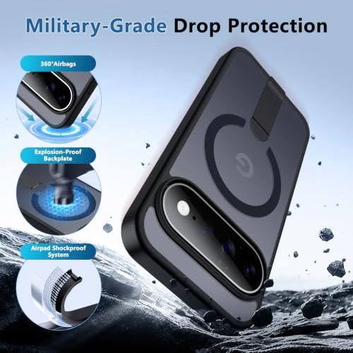 for Pixel-11 Case/Pixel-11-Pro Case, Durable Metal Stand, Black - color: Black, size: Pixel 11/11 Pro 6.3"