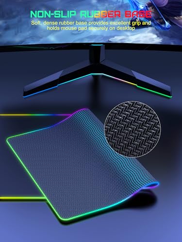Wireless Charging RGB Gaming Mouse Pad, Desk Pad for MacBook, PC, Laptop - color: Rgb Black
