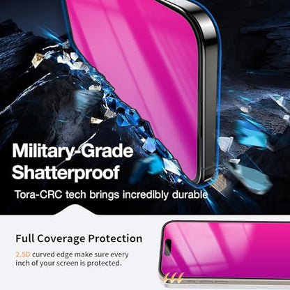 Privacy Screen Protector for iPhone 16 Plus 2 Pack (Pink) - color: for iPhone 16 Plus (Pink)