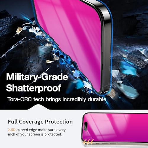 Privacy Screen Protector for iPhone 17 Pro 2 Pack (Pink) - color: for iPhone 17 Pro (Pink)