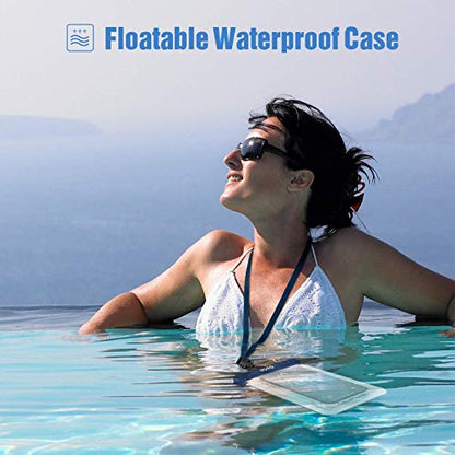 JOTO 2 Pack Floating Waterproof Phone Pouch Up to 7", IPX8 Floatable Underwater Phone Case Cellphone Dry Bag for iPhone 17/Air 16 15 14 13 12 11 Pro Max Xs Max XR X 8 7 Plus SE/Galaxy S24 S23 -Navy - color: Navy