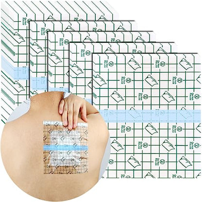 Tattoo Aftercare Bandage 6x6 inch Second Skin Healing Protective Clear Adhesive Film Dressing Supplies Cover for Large Port Surgery Incisions Guard Bath Wounds Patch (Pack of 50) - size: 6x6 Inch (Pack of 50)