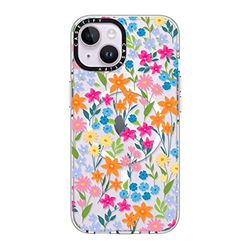 CASETiFY for iPhone 14 Case - Impact Clear Compatible with MagSafe | Not Yellowing | 6.6 ft. 3X Military Grade Drop Protection | bright spring flowers - daisy floral pattern | Clear - color: bright spring flowers, size: Iphone 14 (6.1")