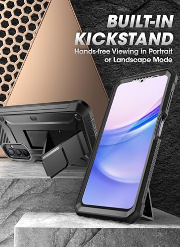 SUPCASE for Samsung Galaxy A16 Case with Screen Protector, Black | Built-in Kickstand, Rotating Belt-Clip, Military-Grade Drop Protection, Full-Body Rugged, Unicorn Beetle Pro - size: Galaxy A16