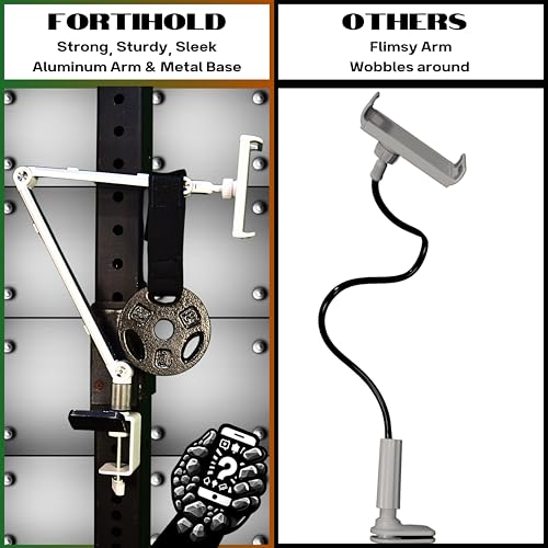 Stand for 16 Inch Portable Monitor - Heavy Duty Aluminum Mount with Infinite Angle Adjustment, Built-in Cable Management - Fits iPad Pro 12.9, Tablets, iPhone (Holds 4.7"-16" Devices) - color: White