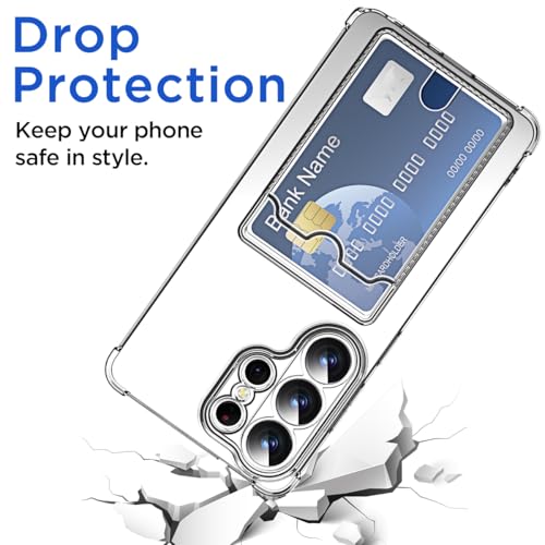 AICase for Samsung Galaxy S26 Ultra Case with Card Holder Clear, Slim Thin Lightweight Transparent Wallet TPU Protective Phone Case with Credit Card Slot - color: Card Holder, size: S26 ULTRA