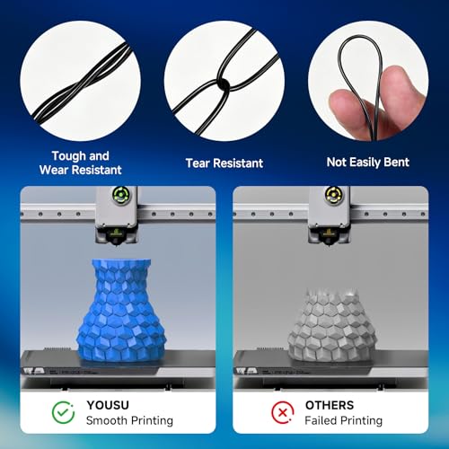 YOUSU 95A TPU Filament 1.75mm 6 Pack 1kg Spools, Flexible Soft 3D Printer Filament, Clog-Free Tangle-Free, High Elasticity, Fit Most FDM Printers for Makers & DIY Projects - color: E5-tpu 6*1kg, size: E- TPU