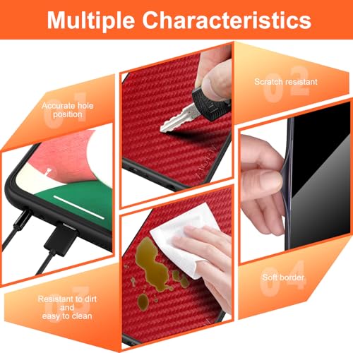 Case for Motorola Moto G Power 2025 Carbon Fibre Texture Shockproof Slim Case Non-Slip Full Body Protective Phone Case (Red, for Moto G Power 2025) - color: Red Power 2025