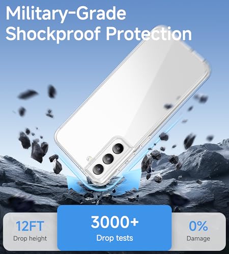 USLAI Case for Samsung Galaxy S21+ Plus, Anti-Yellowing, Crystal Clear Back, Shockproof & Military‑Grade Drop Protection - Transparent - color: Clear, size: Galaxy S21+ Plus