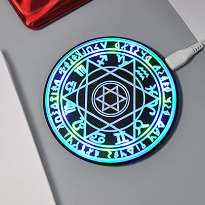 Magic Array Wireless Charger Dock, Creative Pattern Charging Pad, 10W Fast Charge for Qi Wireless Charging Devices,I - color: I