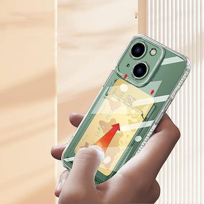 Compatible with iPhone 17 Pro Max Case with Card Holder, Clear Card Slot case, Ultra-Thin, Soft, Shockproof, Credit Card Protective Cover - size: iPhone 17 Pro Max