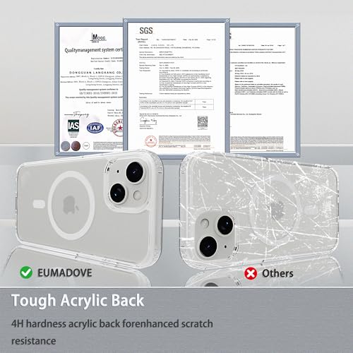 Magnetic iPhone 14/13 case,Compatible with Magsafe, Military-Grade Protection,Slim Translucent Matte Shockproof with Anti-Scratch Anti-Fingerprint Phone Cover (Transparent, iPhone 14/13) - color: Transparent, size: iPhone 14/13