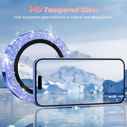 imluckies for iPhone 16 / iPhone 16 Plus Camera Lens Protector, AR+AF Tempered Glass 9H Anti-Scratch Metal Individual Lens Cover, HD Clear Camera Accessories, Glitter Ultramarine - color: Glitter Ultramarine
