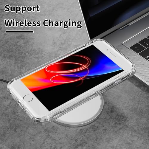 X-belmox Heavy Duty Clear Phone Case for iPhone SE 2022 (3rd Gen) with Screen Protector, 3 in 1 for iPhone SE 2020 Case Acrylic Hard Non-Yellowing, Shockproof Protective iPhone 7/8 Case 4.7" -Clear - color: Clear