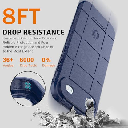 Rugged Shield Case for iPhone Air (6.5"), 8ft Military Drop Proof, Wear Resistant Tactical Cover, Navy Blue - color: Navy Blue, size: iPhone Air