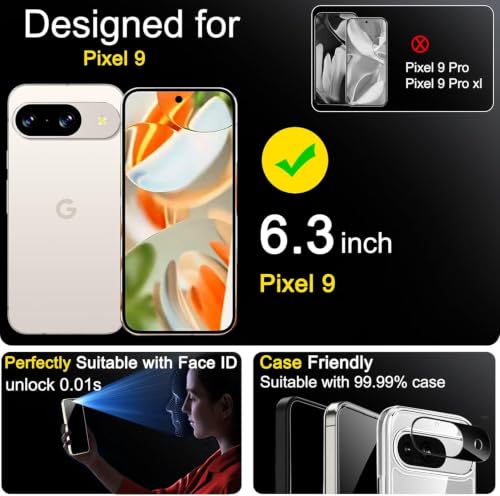 Ferilinso Privacy Screen Protector for Google Pixel 9, Tempered Glass - size: Google Pixel 9