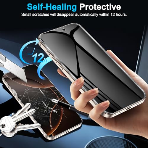 LYWHL 2 Pack for iPhone 16 Pro Max Privacy Screen Protector [Like Original Touch Sensitivity], Anti-Spy Private iPhone 16 Pro Max Film [Non-Glass], Case Friendly, Scratch-Resistant, Self-Healing - size: 6.9 inch - iPhone 16 Pro Max