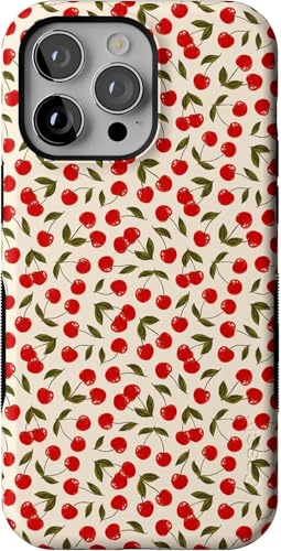 Casely iPhone 14 Pro Max Case | Cherry on Top | Red Cherries | Bold Protective Design | Compatible with MagSafe - color: Cherry on Top | Red Cherries Floral