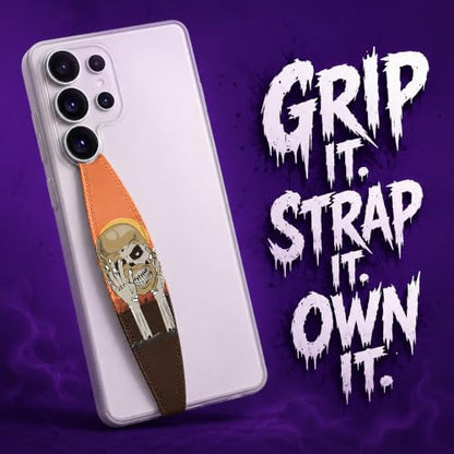 Switchbands Phone Grip Strap – Ultra Thin Anti-Drop Grip, Reversible Soft Elastic Hand Strap for Back of Phone, Arthritis Friendly, Slim Universal Fit for All – Ranch Bones Skeleton - color: Ranch Bones