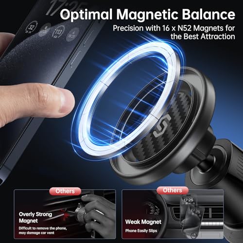 SYNCWIRE for MagSafe Car Mount, Magnetic Phone Holder for Car Air Vent - color: Carbon Fiber