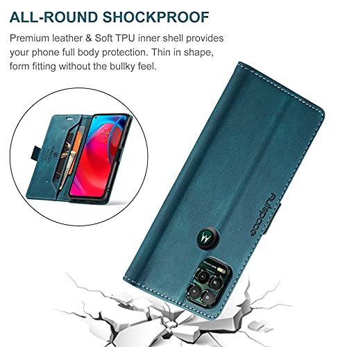 HAII Case for Moto G Stylus 5G 2021,PU Leather Folio Flip Wallet Case with Card Holster Stand Kickstand Magnetic Closure Shockproof Phone Cover for Motorola Moto G Stylus 5G 2021 (Blue) - color: Blue