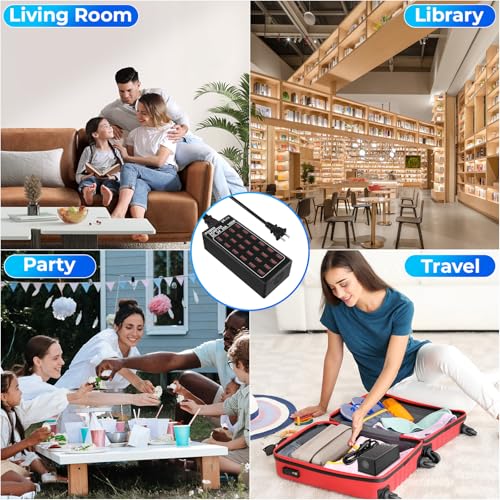 USB Charging Station, 100W/20A 24 Port Desktop Multiple Device Charger Station, Multi Ports Fast Phone Charging Station Organizer, Suitable for School Mall Shop Hotel