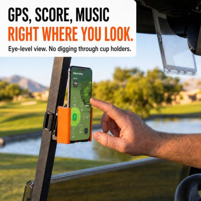 Strap Style Golf Cart Phone Holder, Golf Cart Phone Mount by Desert Fox - color: Orange